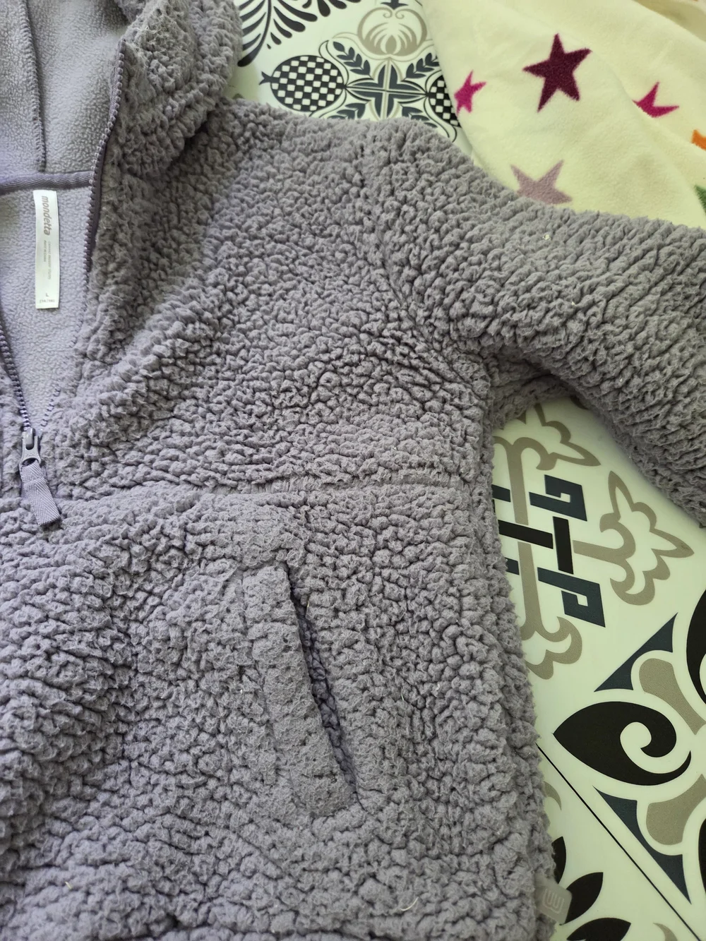 3 Jackets, 2 Kids Plush Hooded Jacket 1 White, 1 Lavendar Sherpa Style, 14/16